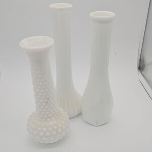 Vintage White Vase Trio
